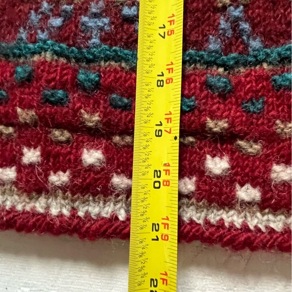 Lost Horizons 100% Wool Hand Knit Western Inspired Pattern Cardigan Sweater - Picture 6 of 13